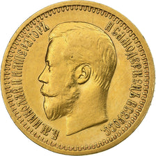 Russia, Nicholas II, 7 Roubles 50 Kopeks, 1897, St. Petersburg, Oro, SPL-, KM:63