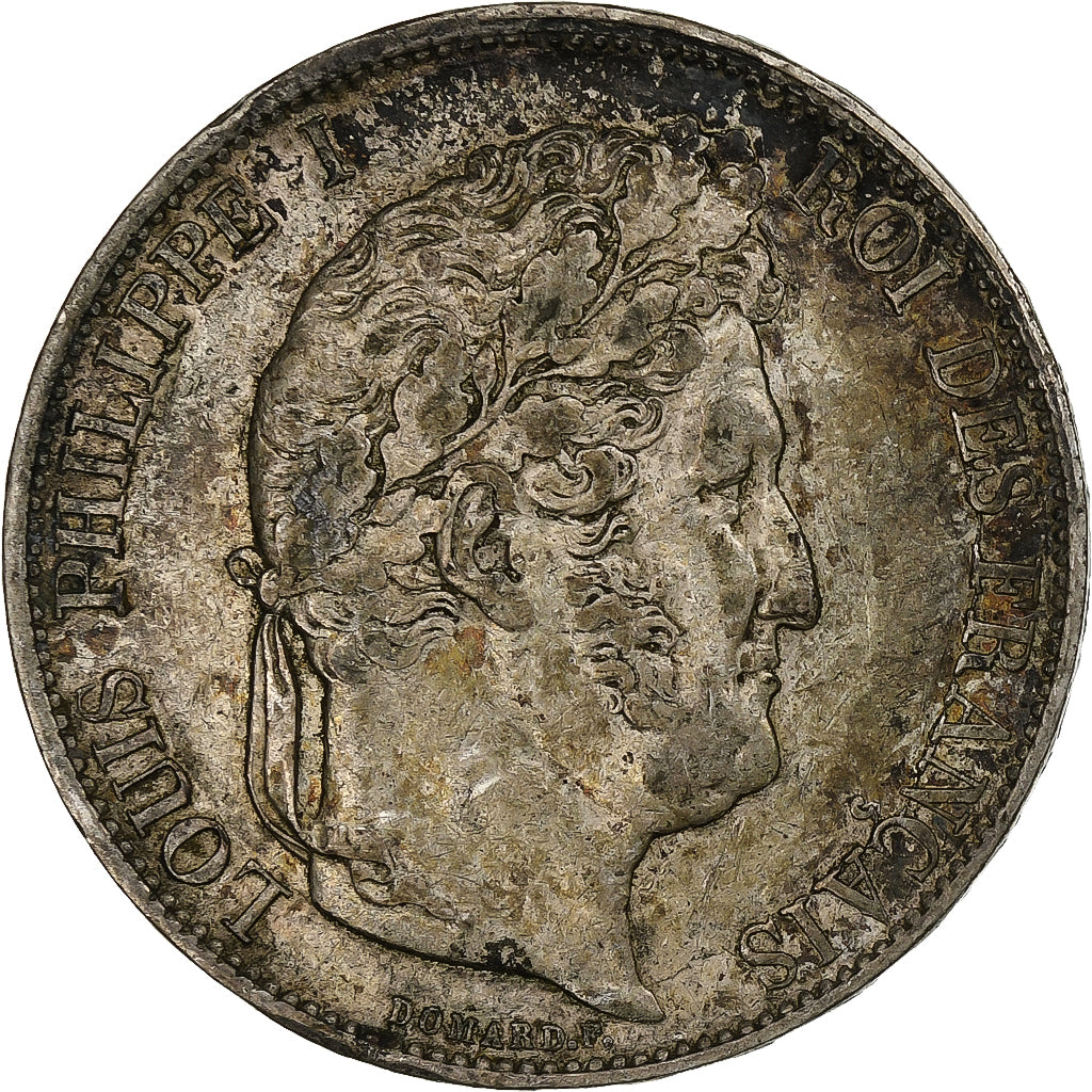 Francia, 5 Francs, Louis-Philippe, 1844, Strasbourg, Argento, BB+, Gadoury:678a