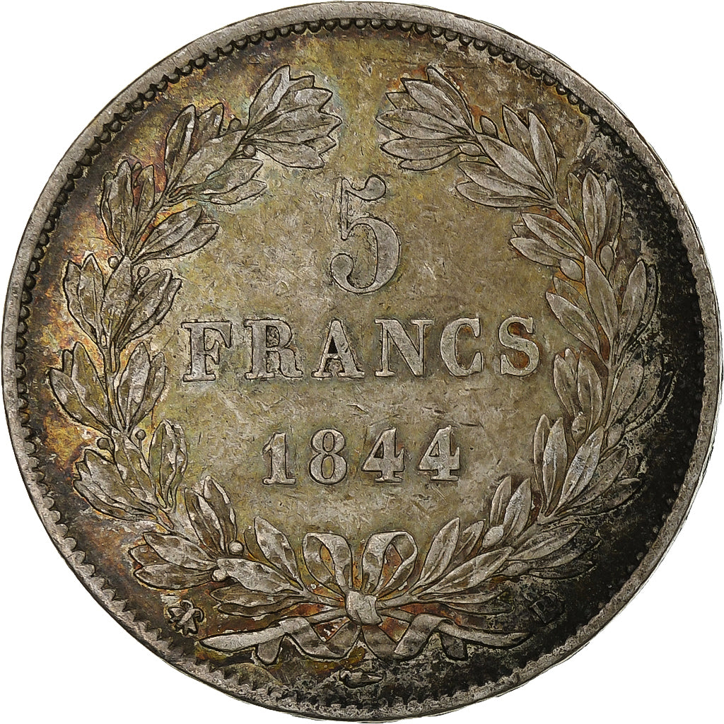 Francia, 5 Francs, Louis-Philippe, 1844, Strasbourg, Argento, BB+, Gadoury:678a