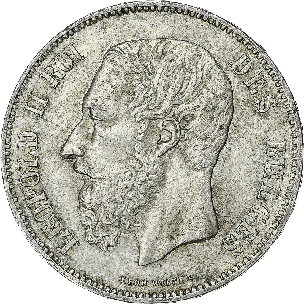 Belgium, Leopold II, 5 Francs, 5 Frank, 1873, Silver, AU(55-58), KM:24