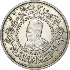 Morocco, Mohammed V, 500 Francs, 1956, Paris, Silver, AU(55-58), KM:54