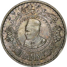 Morocco, Mohammed V, 500 Francs, 1956, Paris, Silver, AU(55-58), KM:54
