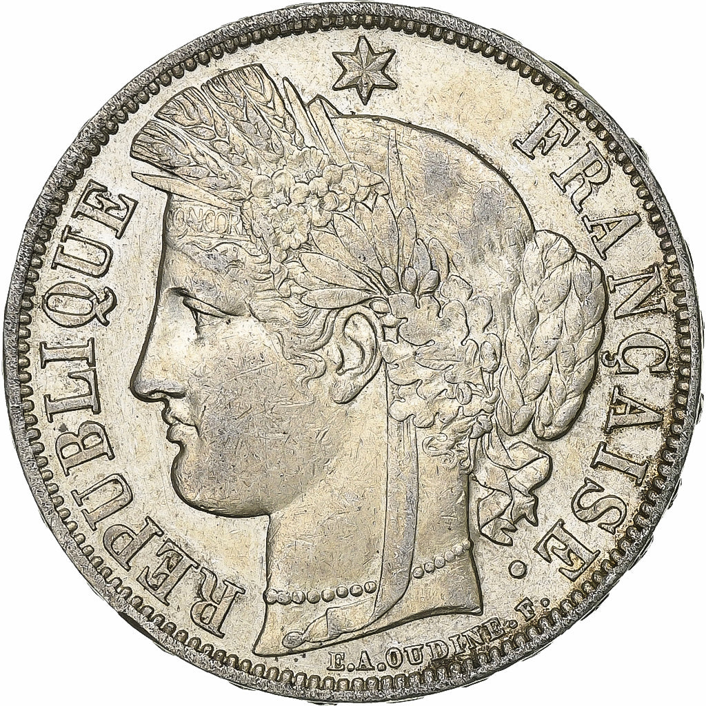 Frankrijk, 5 Francs, Cérès, 1870, Paris, Zilver, PR, Gadoury:743, KM:819