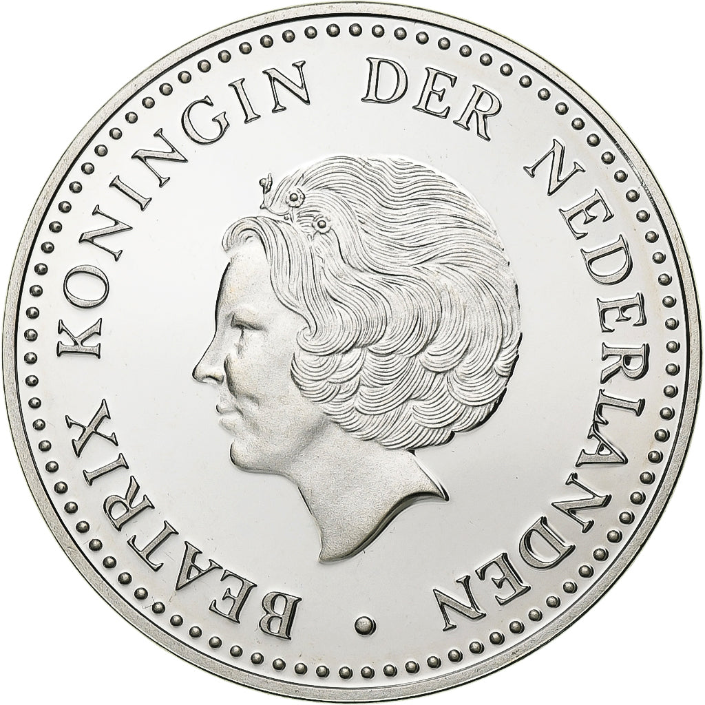 Netherlands Antilles, Beatrix, 25 Gulden, 1994, Utrecht, Silver, MS(65-70)