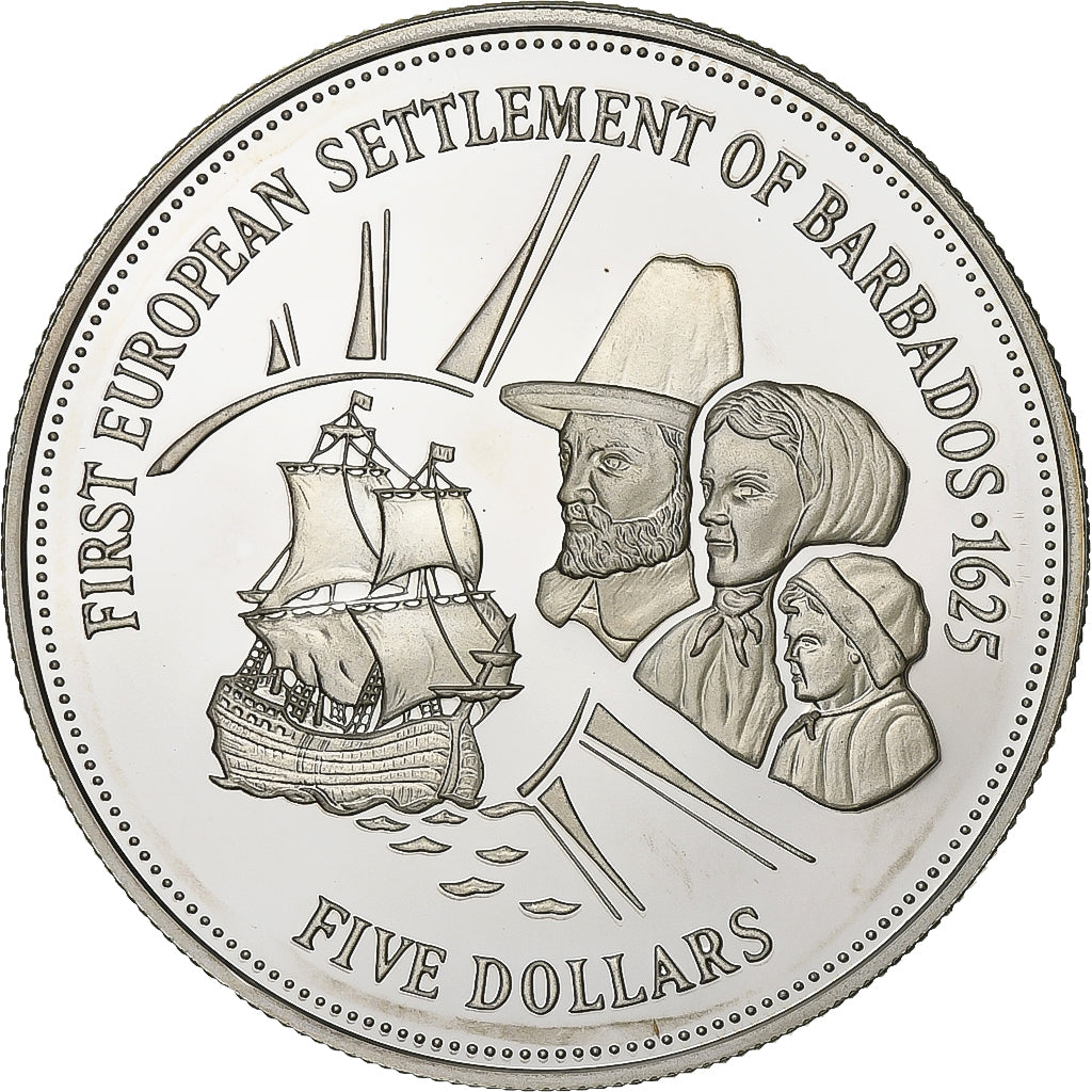 Barbados, 5 Dollars, 1995, Silver, MS(65-70), KM:63