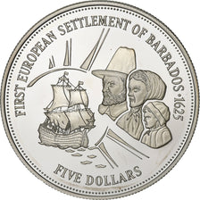 Barbados, 5 Dollars, 1995, Silver, MS(65-70), KM:63