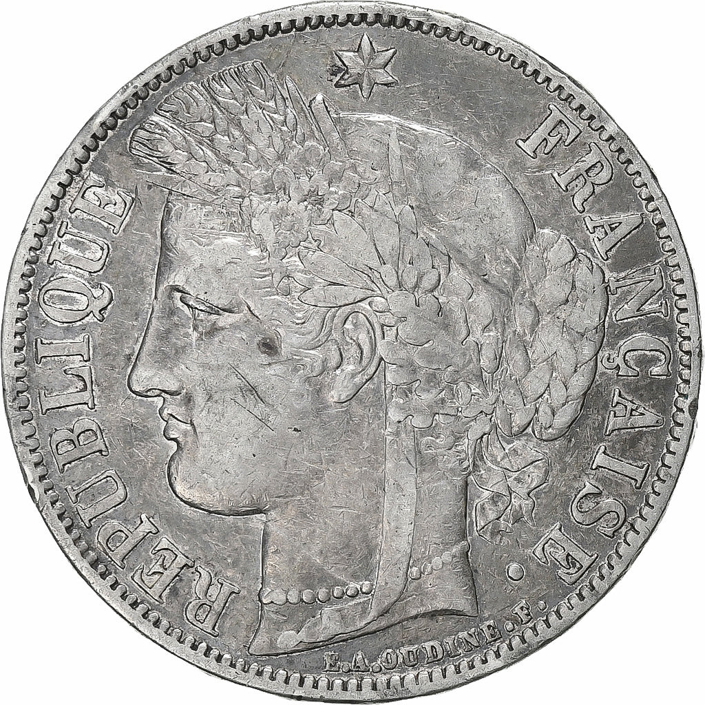 Frankrijk, 5 Francs, 1870, Bordeaux, Différent Ancre, Zilver, ZF, Gadoury:742