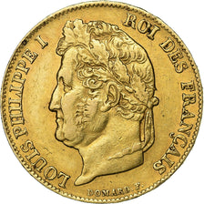 Francja, 20 Francs, Louis-Philippe, 1839, Paris, Złoto, AU(50-53)