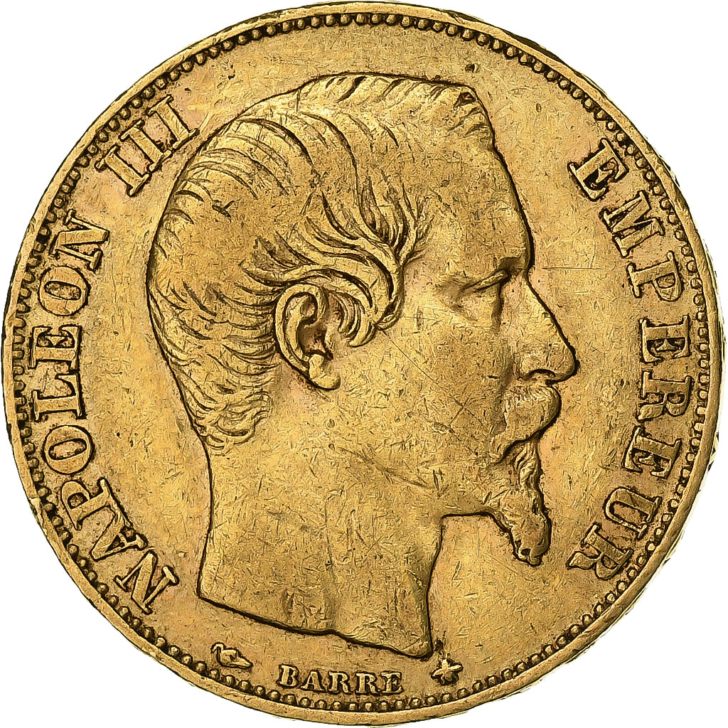 France, Napoléon III, 20 Francs, Napoléon III, 1856, Strasbourg, Rare, Or