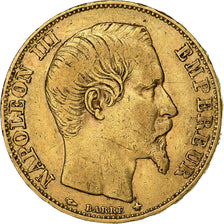 France, Napoléon III, 20 Francs, Napoléon III, 1856, Strasbourg, Rare, Or