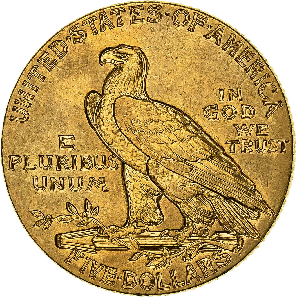 United States, $5, Half Eagle, Indian Head, 1910, Philadelphia, Gold, AU(50-53)