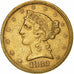 Vereinigte Staaten, $5, Half Eagle, Coronet Head, 1880, Philadelphia, Gold, VZ