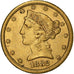 United States, $5, Half Eagle, Coronet Head, 1882, Carson City, Gold, AU(50-53)