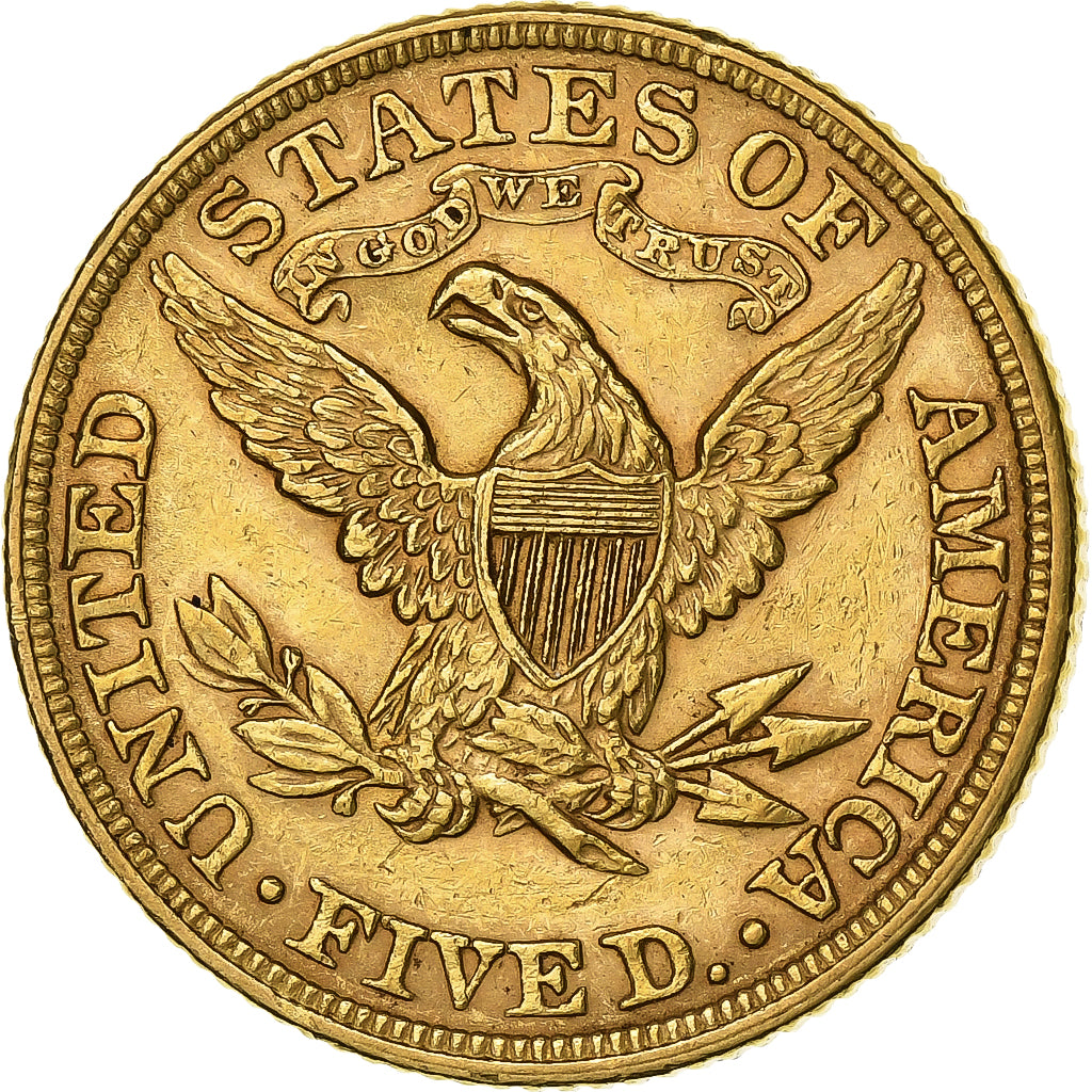 États-Unis, 5 Dollars, Coronet Head, 1895, Philadelphie, Or, SUP, KM:101