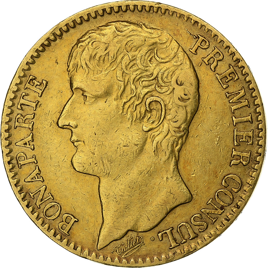 Francja, Napoleon I, 40 Francs, An XI, Paris, Without olive, Złoto, AU(50-53)