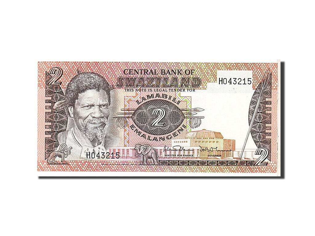 Biljet, Swaziland, 2 Emalangeni, 1984, KM:8b, NIEUW