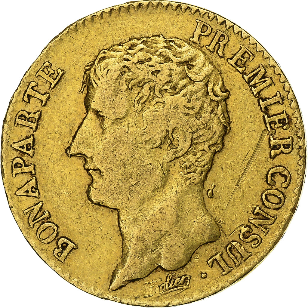France, 20 Francs, Premier Consul, An 12, Paris, Or, TB+, Gadoury:1020