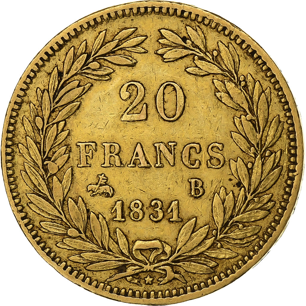 France, 20 Francs, Louis-Philippe, 1831, Rouen, Incuse lettering on the edge