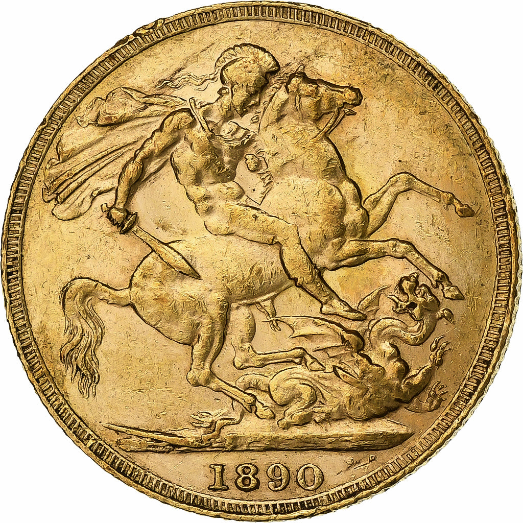 Great Britain, Victoria, Sovereign, 1890, London, Gold, MS(60-62), KM:767