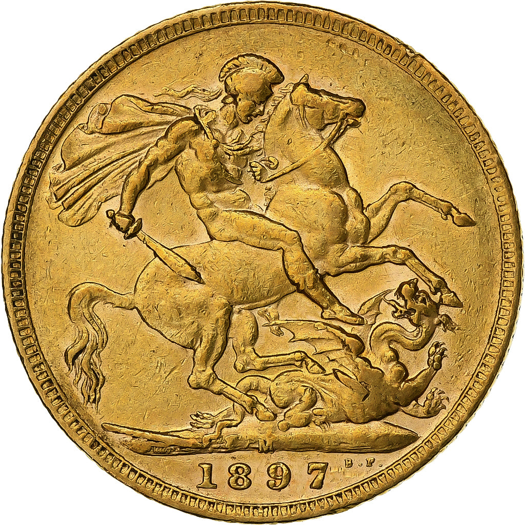Australia, Victoria, Sovereign, 1897, Melbourne, Gold, AU(55-58), KM:13