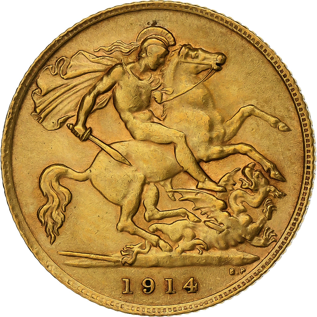 Grande-Bretagne, George V, 1/2 Sovereign, 1914, Londres, Or, SUP+, KM:819