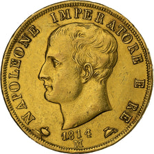 ITALIAN STATES, KINGDOM OF NAPOLEON, Napoleon I, 40 Lire, 1814, Milan, Gold