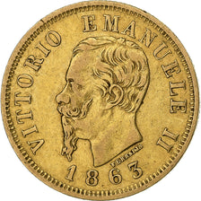 Italy, Vittorio Emanuele II, 10 Lire, 1863, Torino, Gold, VF(30-35), KM:9.3
