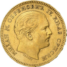 Serbia, Milan I, 20 Dinara, 1879, Paris, Gold, EF(40-45), KM:14