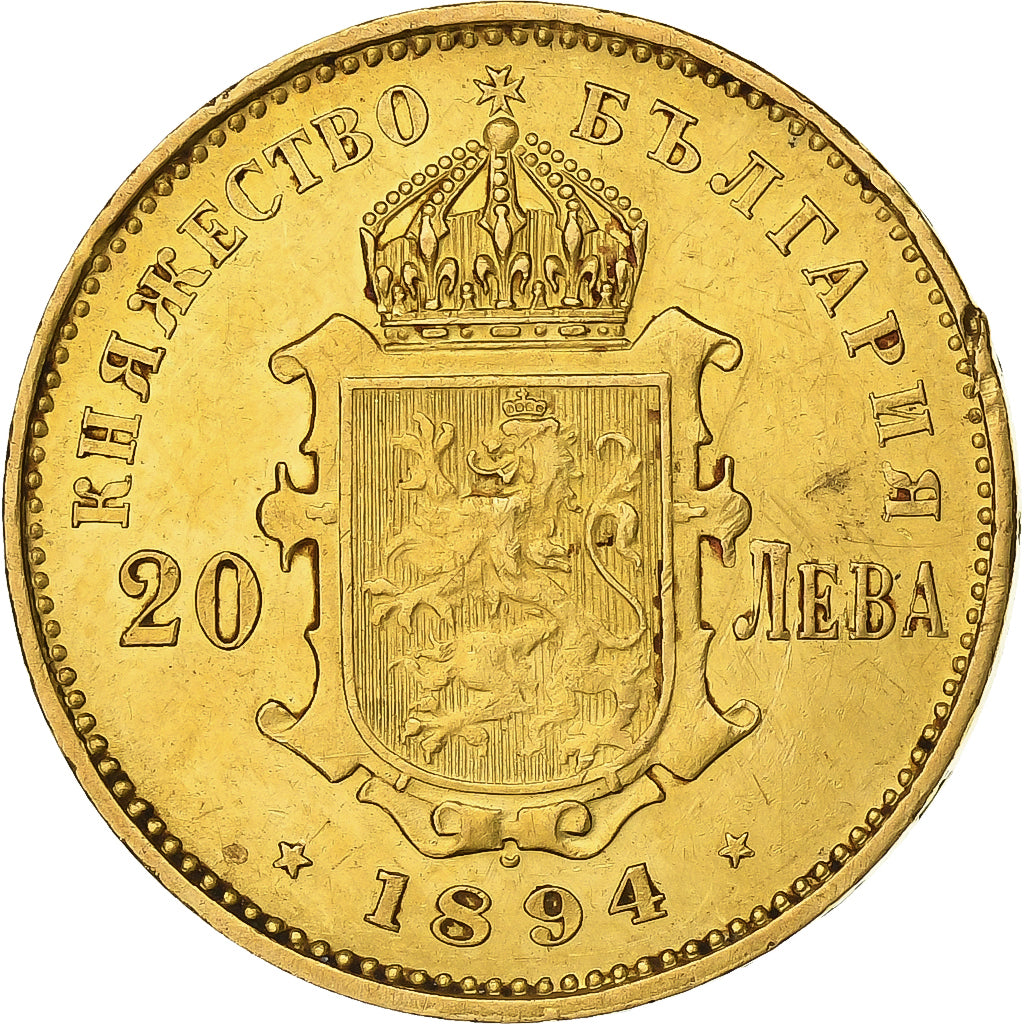 Bulgaria, Ferdinand I, 20 Leva, 1894, Kormoczbanya, Gold, EF(40-45), KM:20
