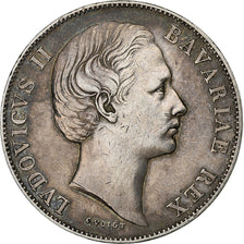 Stati tedeschi, BAVARIA, Ludwig II, Thaler, 1871, Munich, Argento, BB+, KM:877