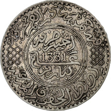 Morocco, Yusuf, 1/2 Rial, 5 Dirhams, 1912/AH1331, bi-Bariz, Silver, AU(50-53)