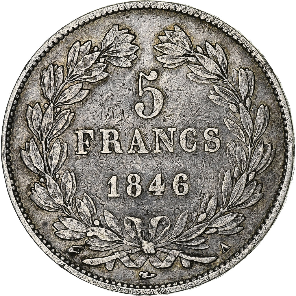 France, 5 Francs, Louis-Philippe, 1846, Paris, Silver, EF(40-45)