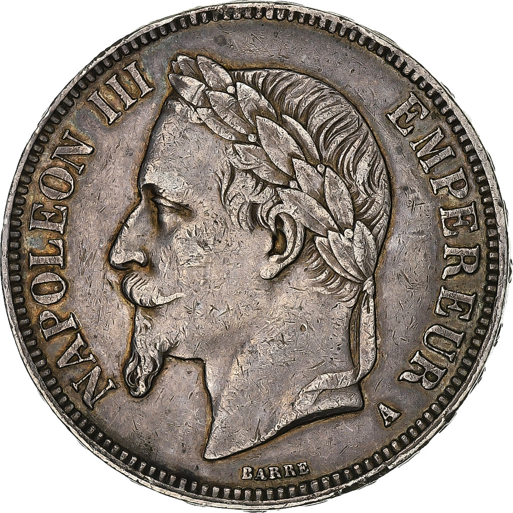 France, Napoléon III, 5 Francs, 1867, Paris, Argent, TTB, KM:799.1