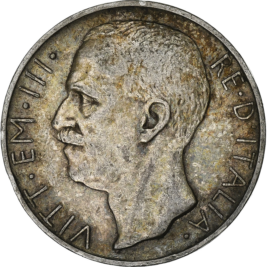 Włochy, Vittorio Emanuele III, 10 Lire, 1927, Rome, Srebro, AU(50-53), KM:68.2