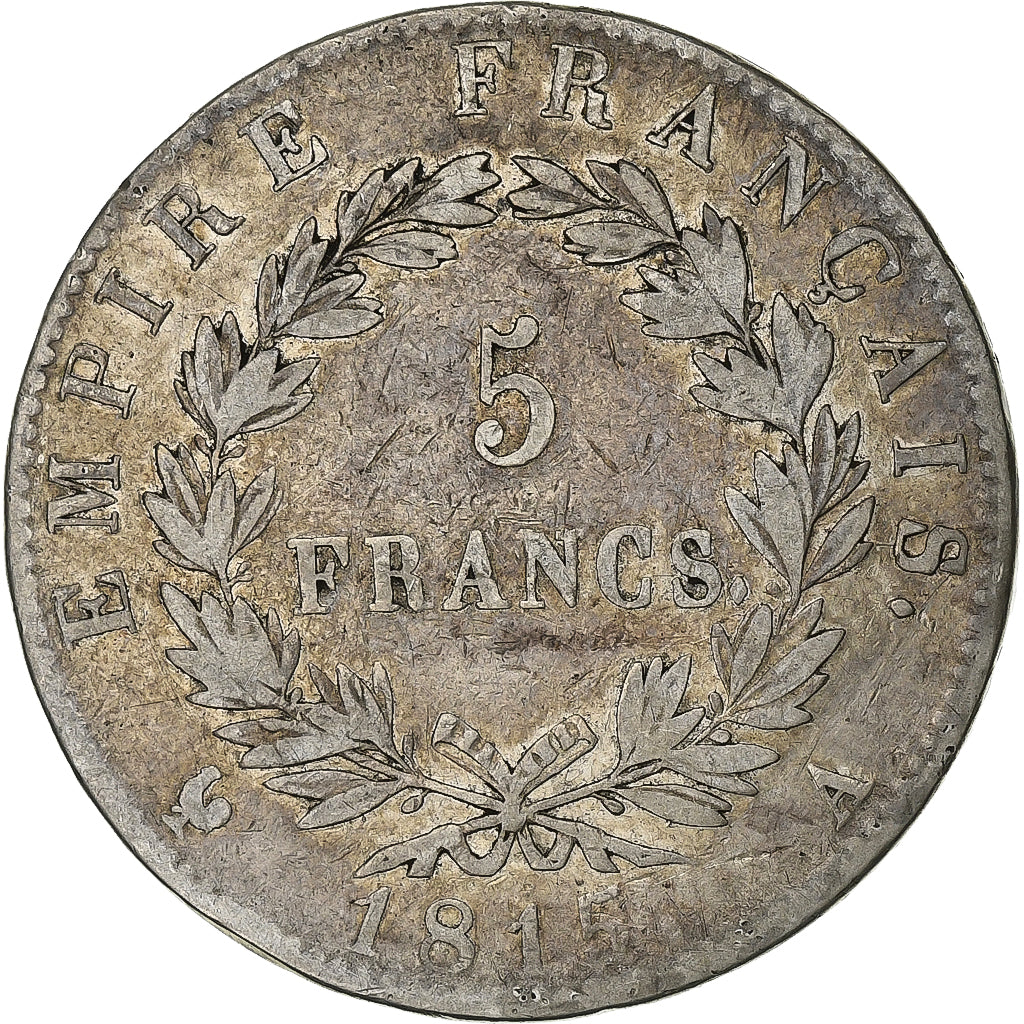 France, Napoléon I, 5 Francs, 1815, Paris, Cent Jours, Argent, TB, Gadoury:595
