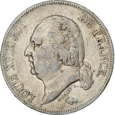 Francja, Louis XVIII, 5 Francs, 1824, Bayonne, Srebro, VF(30-35), Gadoury:614