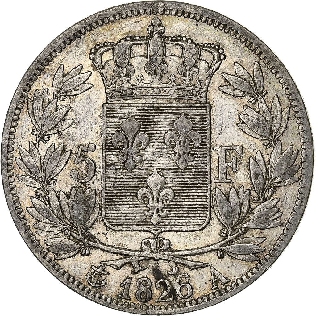 France, Charles X, 5 Francs, 1826, Paris, Silver, EF(40-45), Gadoury:643