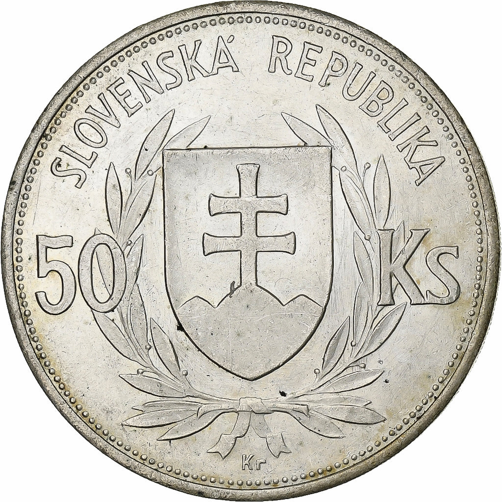 Slovakia, 50 Korun, 1944, Silver, AU(55-58), KM:10