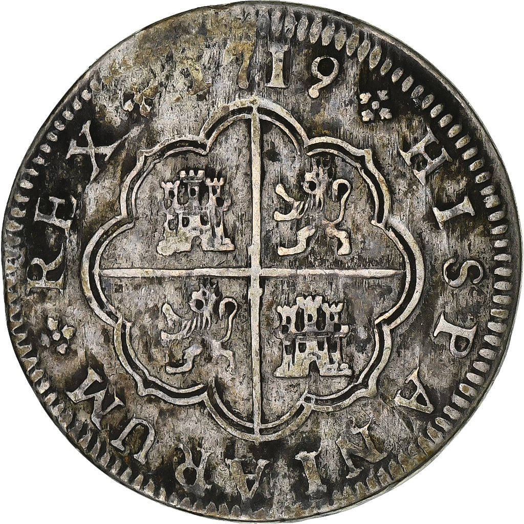 Spain, Philip V, 2 Reales, 1719, Segovia, Silver, EF(40-45), KM:297