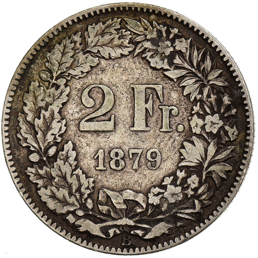 Suisse, 2 Francs, 1879, Bern, Argent, TB, KM:21
