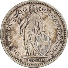 Suisse, 2 Francs, Helvetia, 1910, Bern, Argent, TB, KM:21