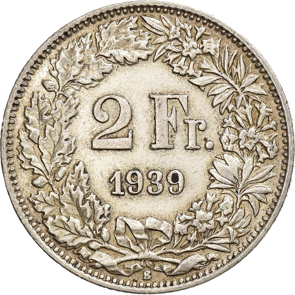 Suisse, 2 Francs, 1939, Bern, Argent, TTB+, KM:21