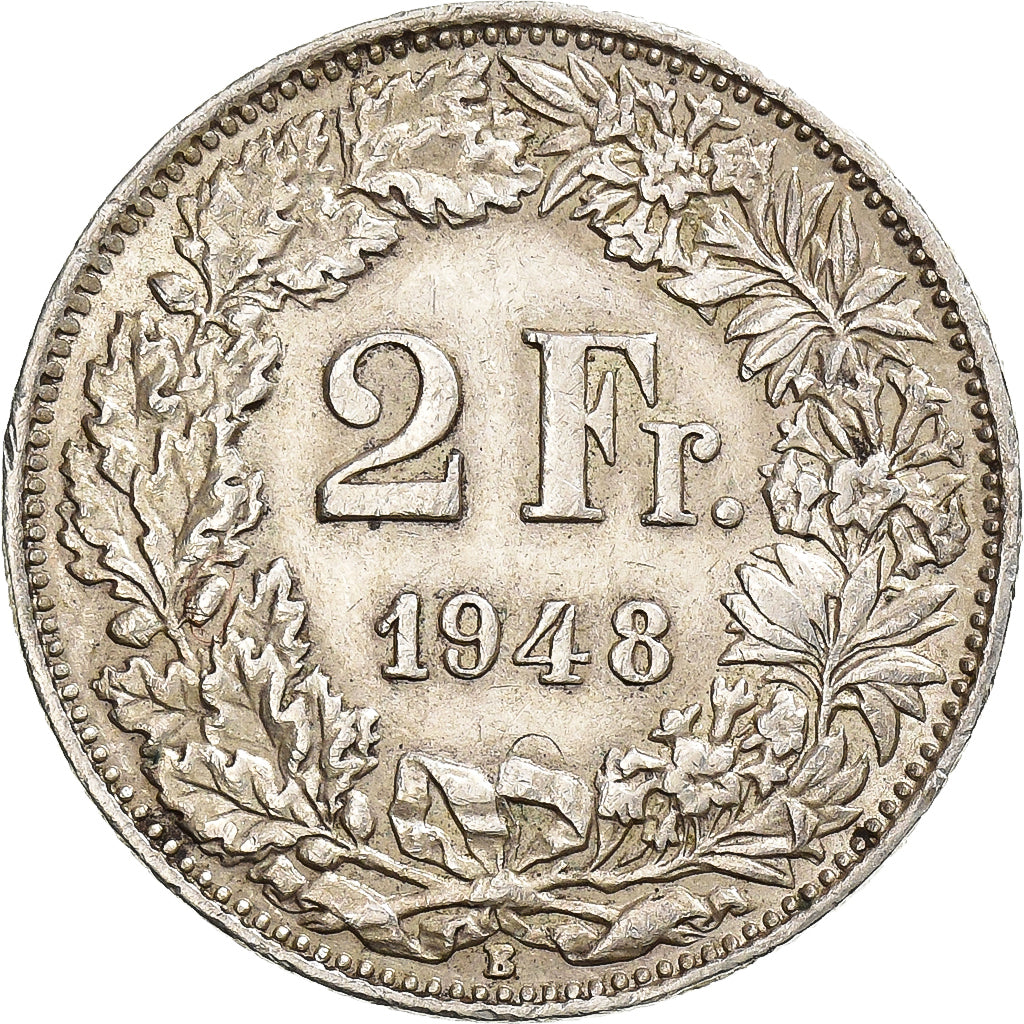 Suisse, 2 Francs, 1948, Bern, Argent, SUP, KM:21