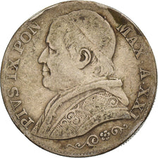 ITALIAN STATES, PAPAL STATES, Pius IX, 2 Lire, 1866, Rome, Silver, VF(20-25)