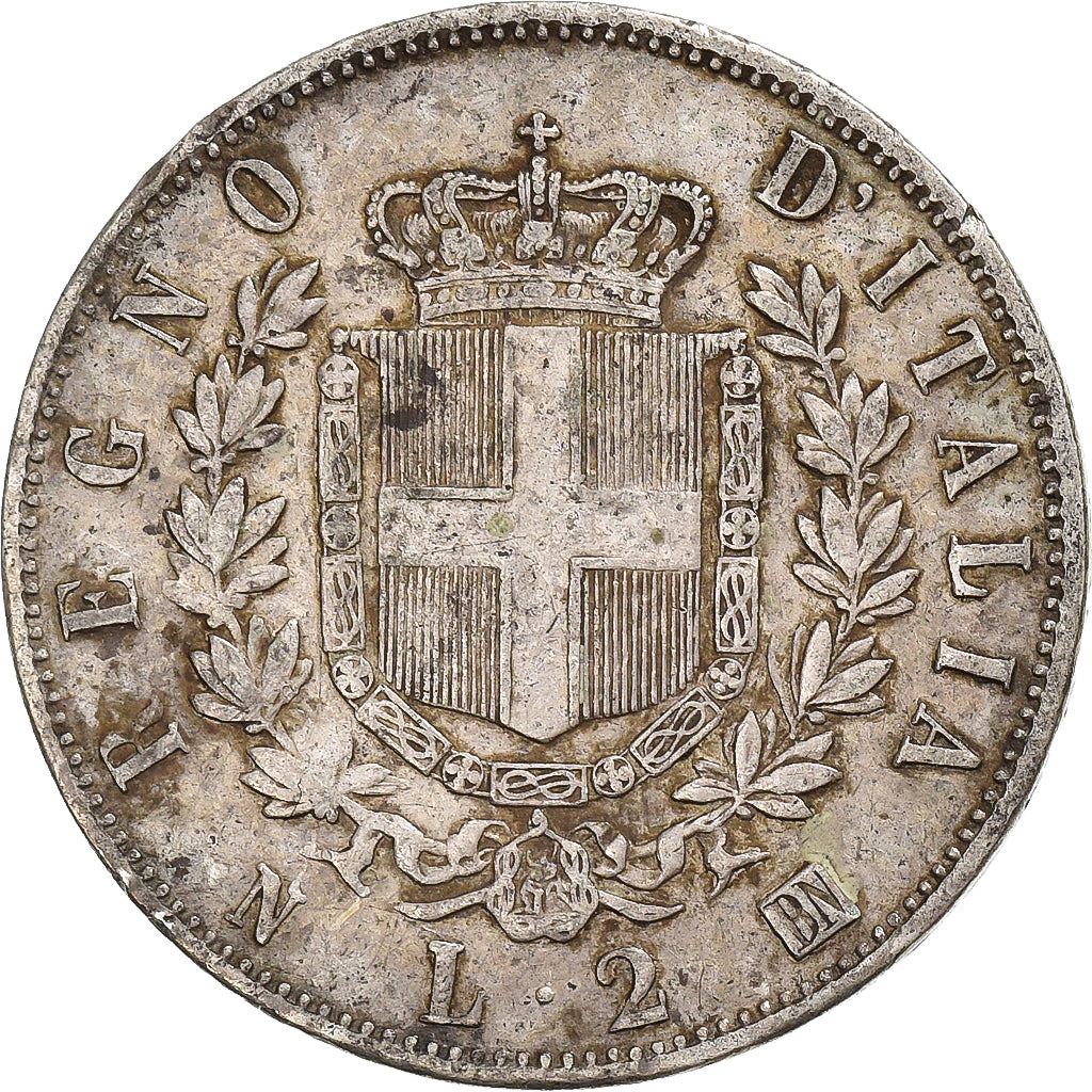 Italia, Vittorio Emanuele II, 2 Lire, 1863, Naples, Argento, MB+, KM:6a.1