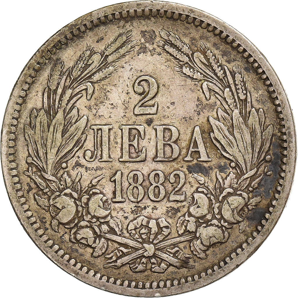 Bulgaria, Alexander  I, 2 Leva, 1882, Silver, VF(30-35), KM:5