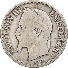 Frankrijk, Napoleon III, 2 Francs, Napoléon III, 1866, Paris, Zilver, ZG+