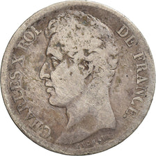 France, 2 Francs, Charles X, 1828, Lille, Silver, F(12-15), Gadoury:516