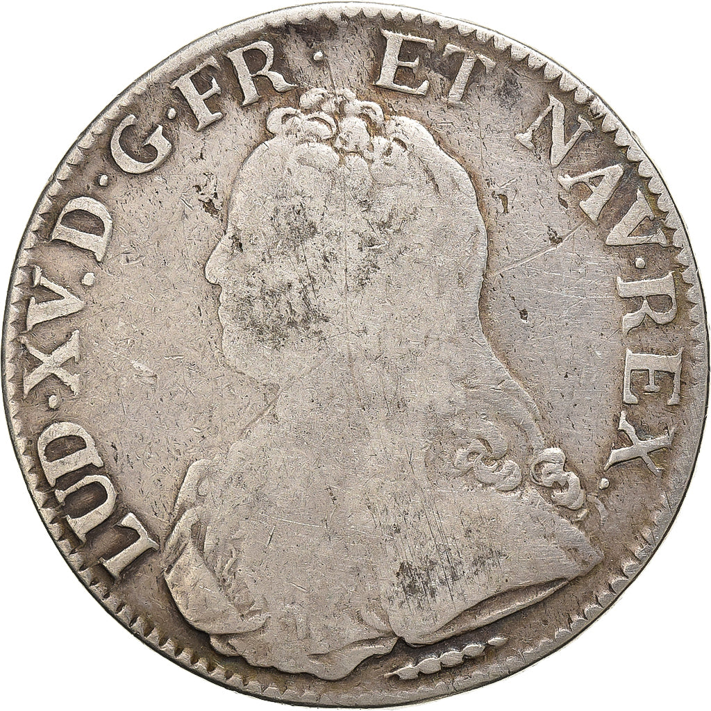 France, Louis XV, Ecu, Écu aux branches d'olivier, 1727, Amiens, Silver