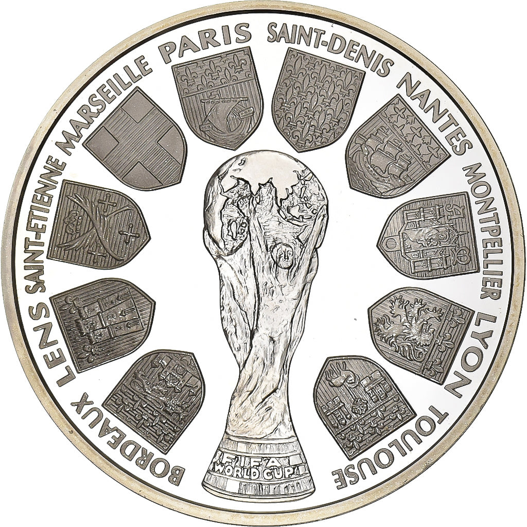 Frankrijk, 10 Francs, Coupe du monde 98, 1998, MDP, Proof, Zilver, FDC, KM:1167